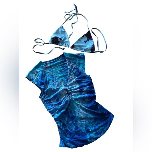 Blue Tie-Dye Bikini Set - Picture 1 of 2